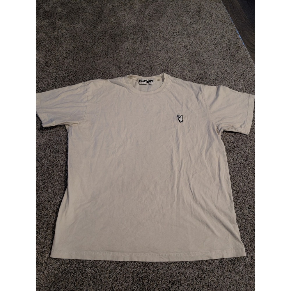 Playboy by‎ Pacsun Cream Bunny Logo T Shirt Mens XL
